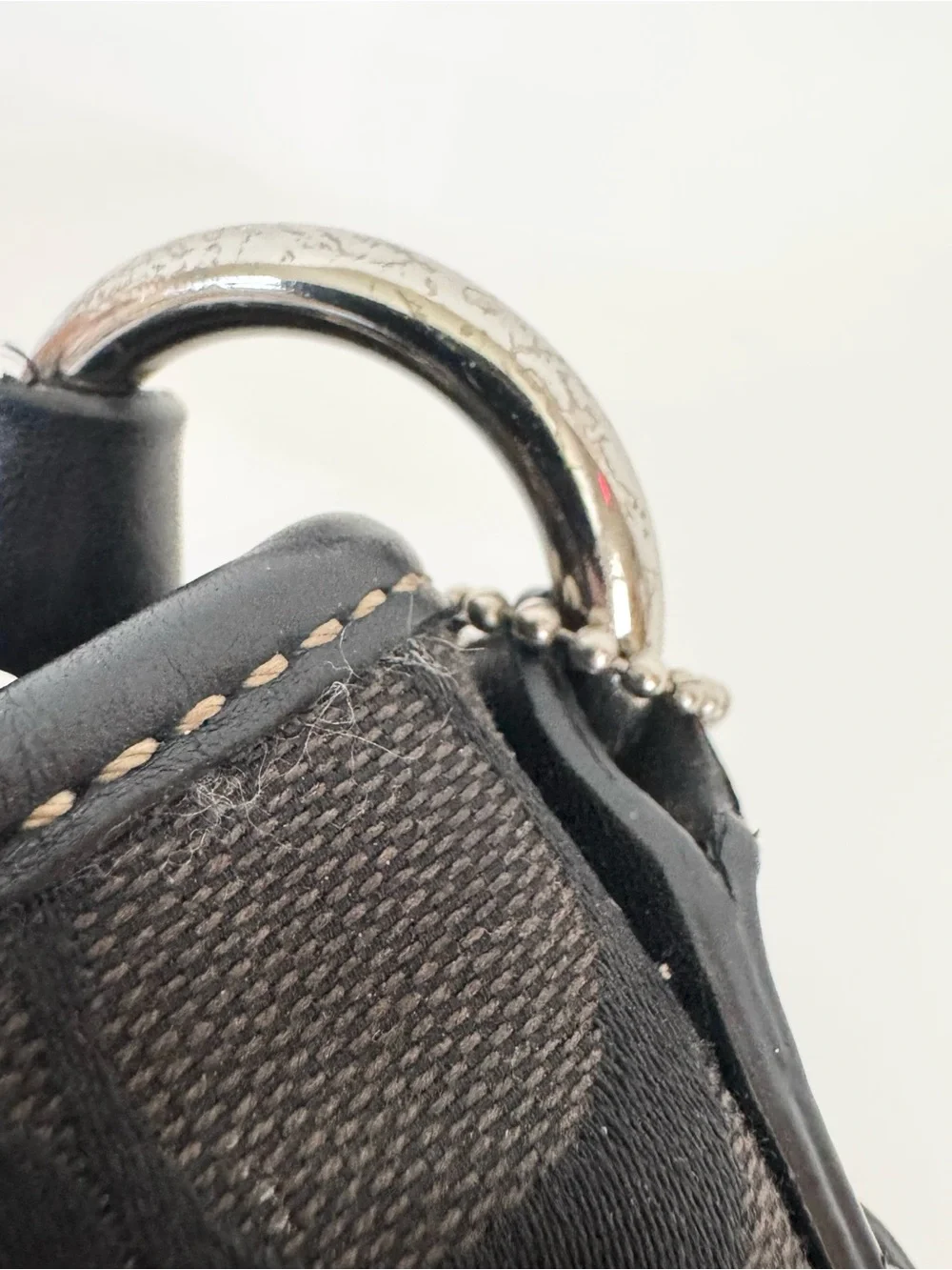 Vintage Coach Soho Signature Slim Jacquard Duffle Hobo Shoulder Bag Black #3577 - Picture 16 of 16